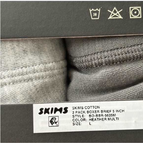 SKIMS Men’s 5” Boxer Brief 3-Pack Heather Multi Size Large New - Picture 6 of 10